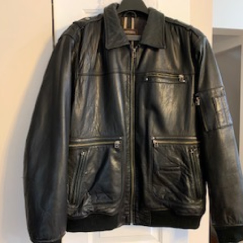 Mens Danier Leather Bomber Jacket